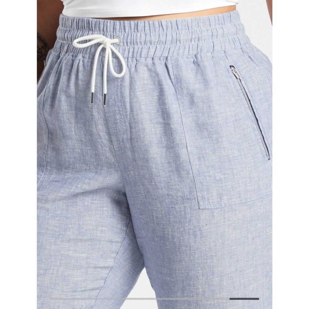 NWT ATHLETA Cabo Linen Joggers Chambray Blue - Picture 6 of 6
